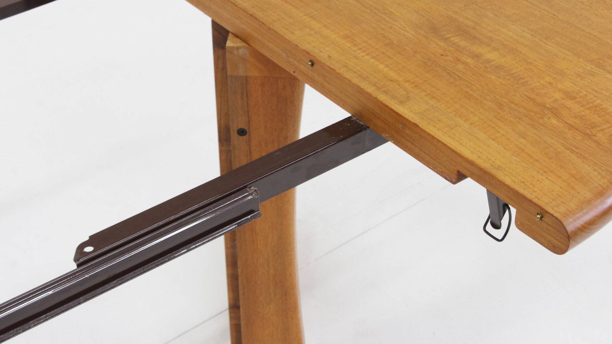 Vintage Danish round extendable dining table solid teak 1960s