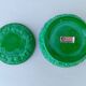Bohemian handmade malachite glass candy dish or jewelry box.