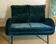 Canape banquette 2 places en velours . Fabrication française.
