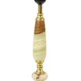Pied de lampe classique en onyx, marbre et laiton, années 60