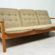 Vintage oak and fabric sofa
