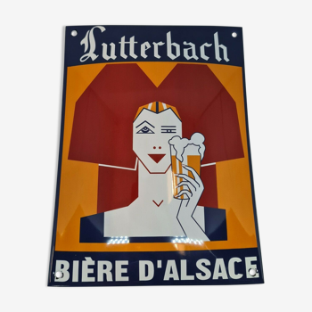 Plaque émaillée bière d'alsace lutterbach