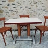 Bistro table and 3 Baumann chairs