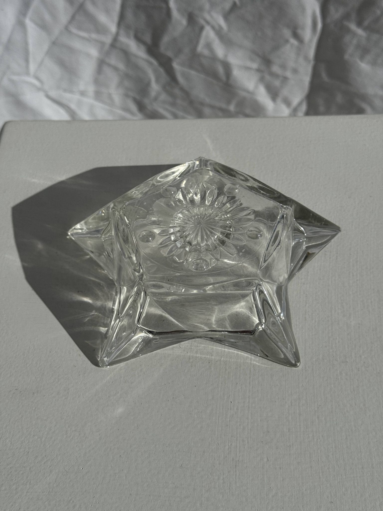Bougeoir étoile en verre vintage D13