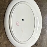 Creil & Montereau oval dish in pink ironstone, "Centaurée" service