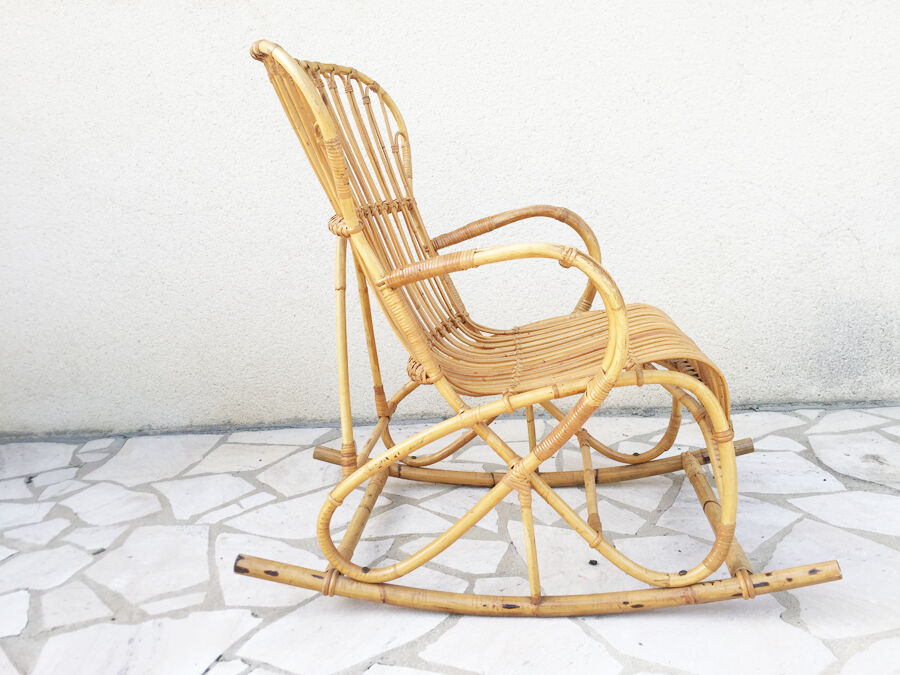 Rockingchair rotin 1960
