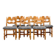 Henning Kjærnulf Set of 6 Razorblade Dining Chairs in Lambswool and Oak