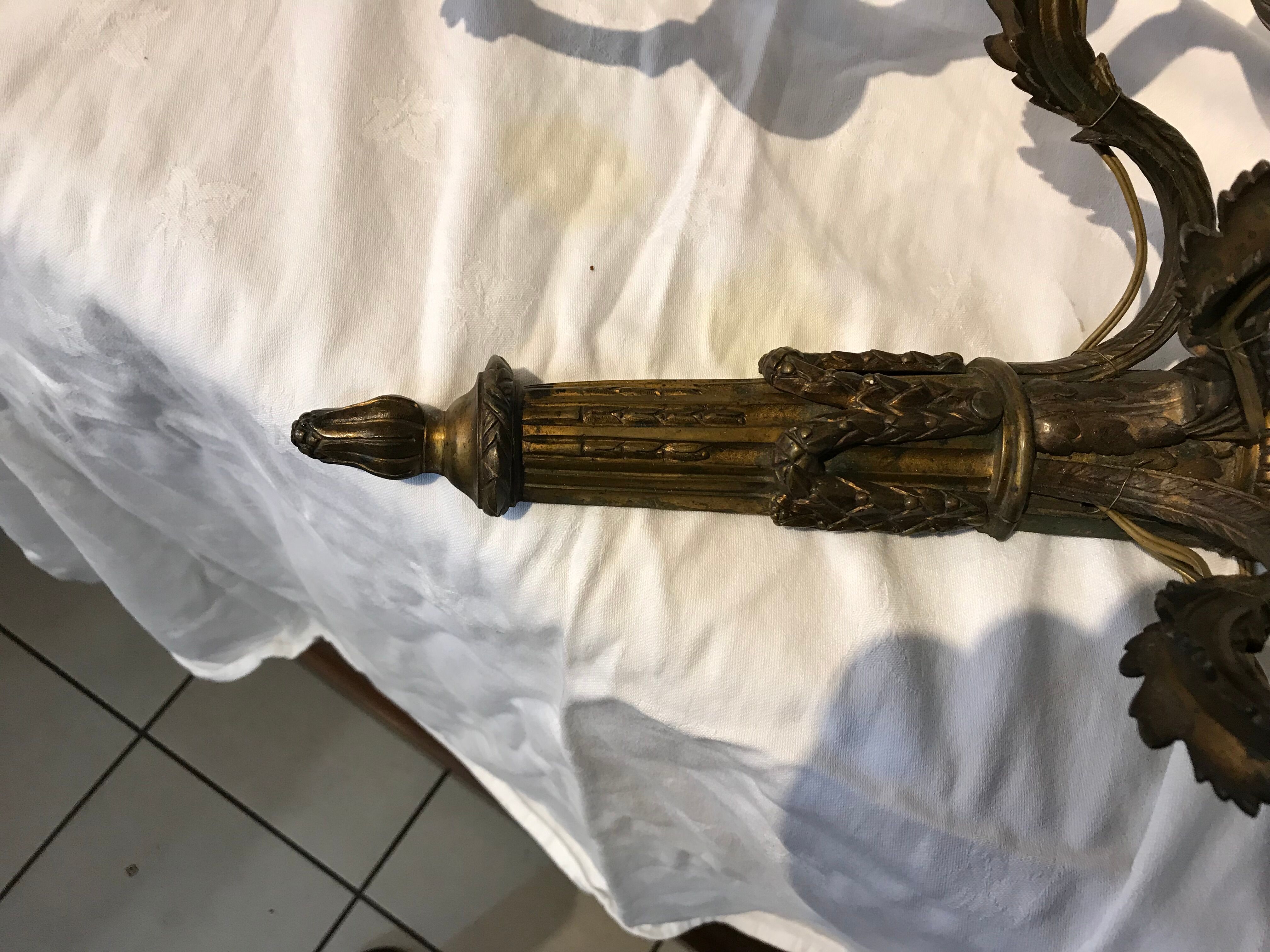 Pair of bronze sconces