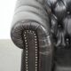 Luxury dark cowhide Chesterfield club armchair in English style