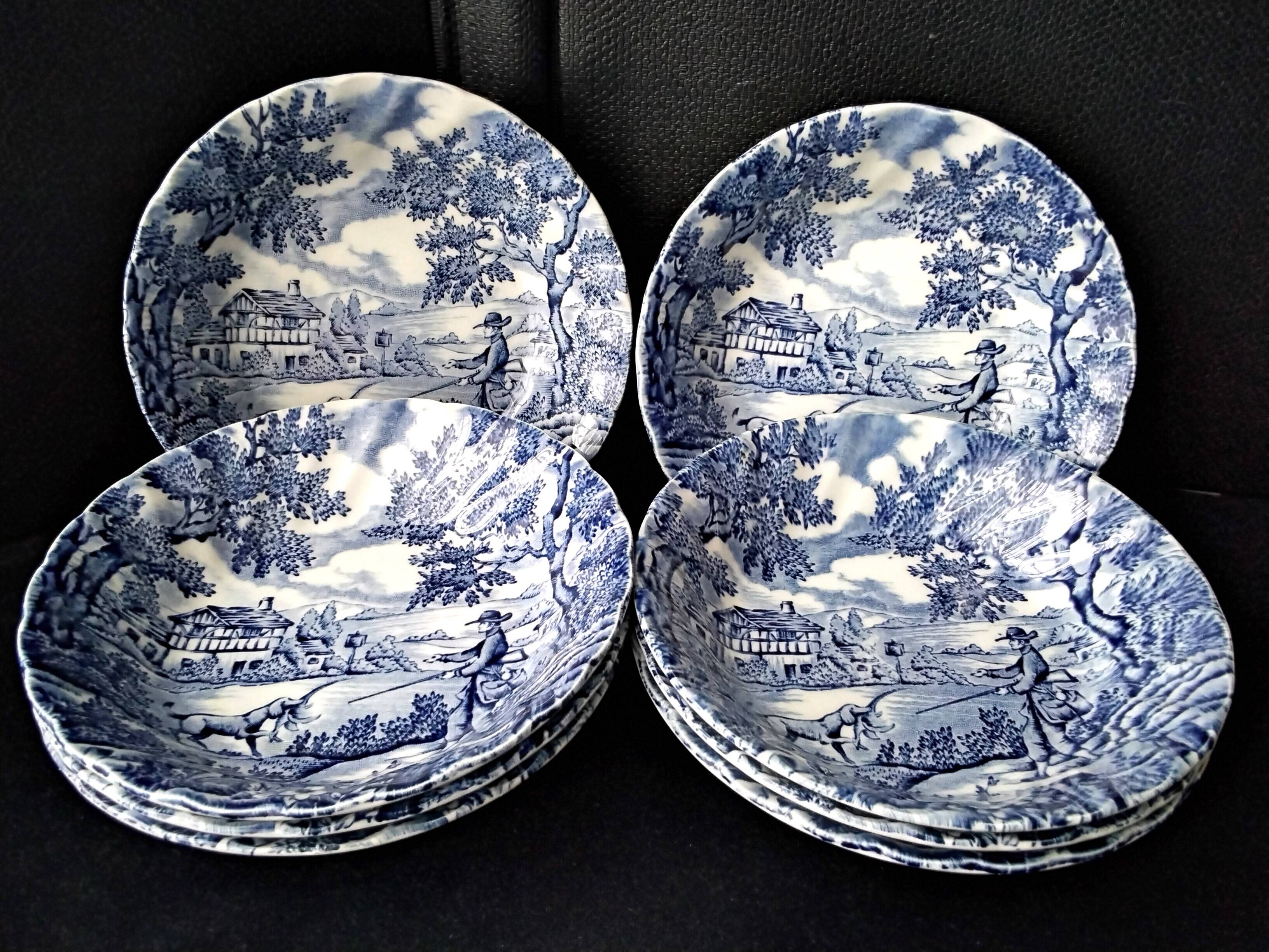 8 Myott "The Hunter" English ceramic bowls