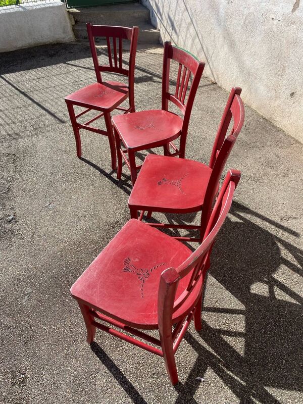 Set de 4 chaises bistrot luterma peintes
