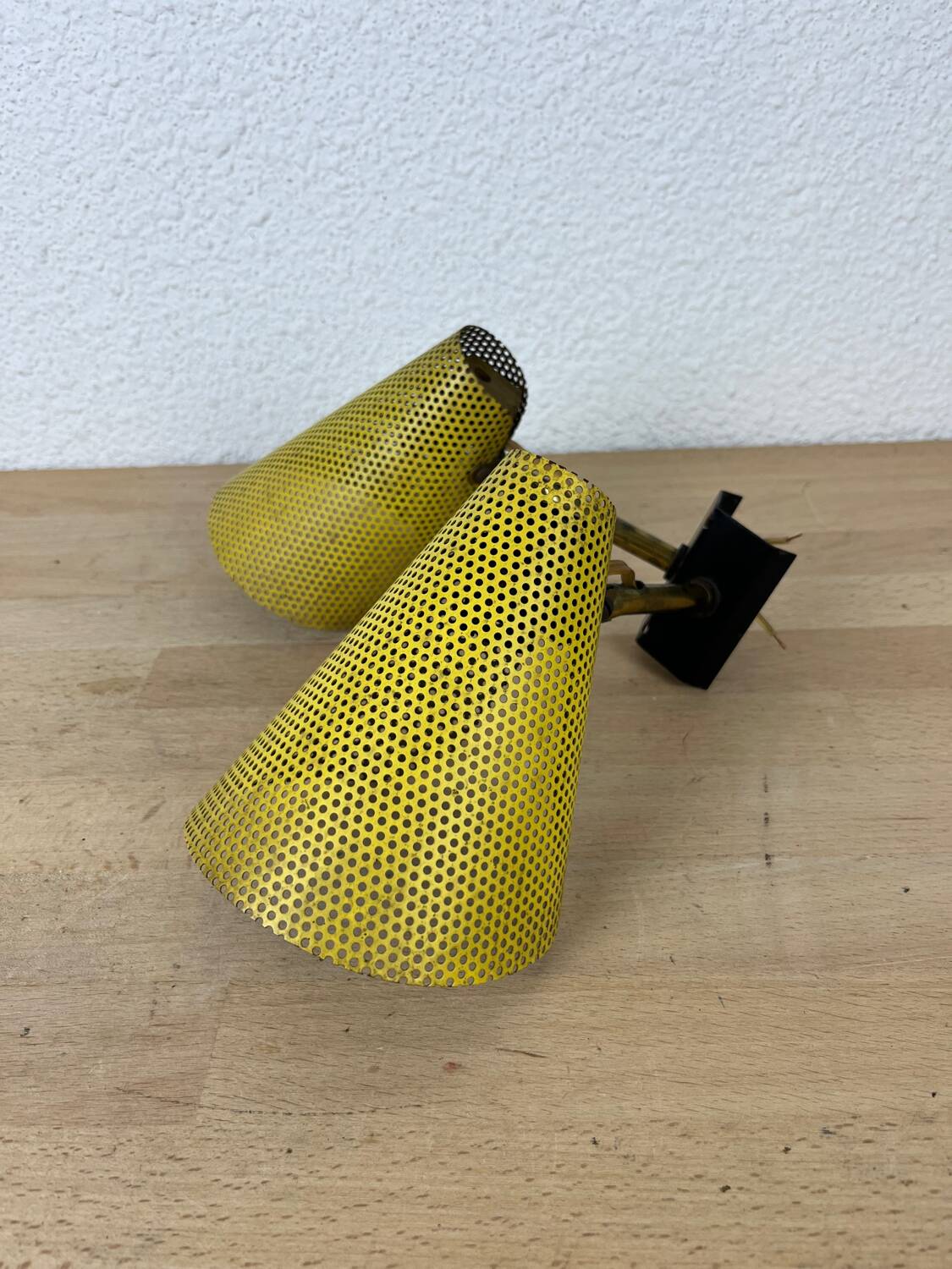1950s perforated metal wall light