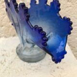 Vintage blue fan vase