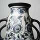Antique Art Deco vase 1920-40 in fine stoneware, Art Nouveau and Chinoiserie style