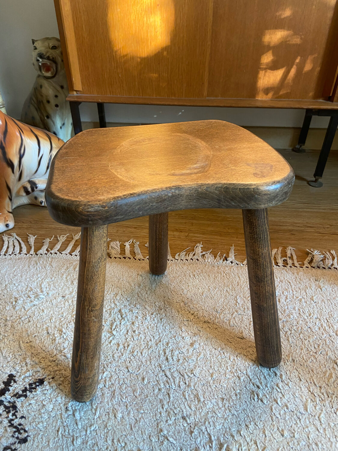 Pair of vintage tripod stools
