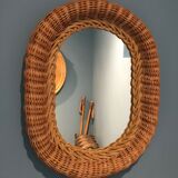 Old rattan mirror tread year 50-60