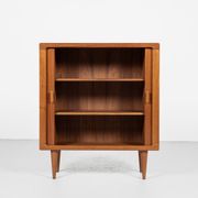Midcentury Danish cabinet in teak with tambour doors by Dyrlund 1960s