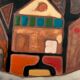 Enamelled ceramic dish by Martine Azema Vallauris 1970