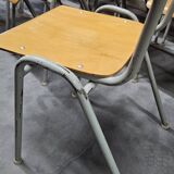 Lot of 18 vintage stackable bistro chairs 1970