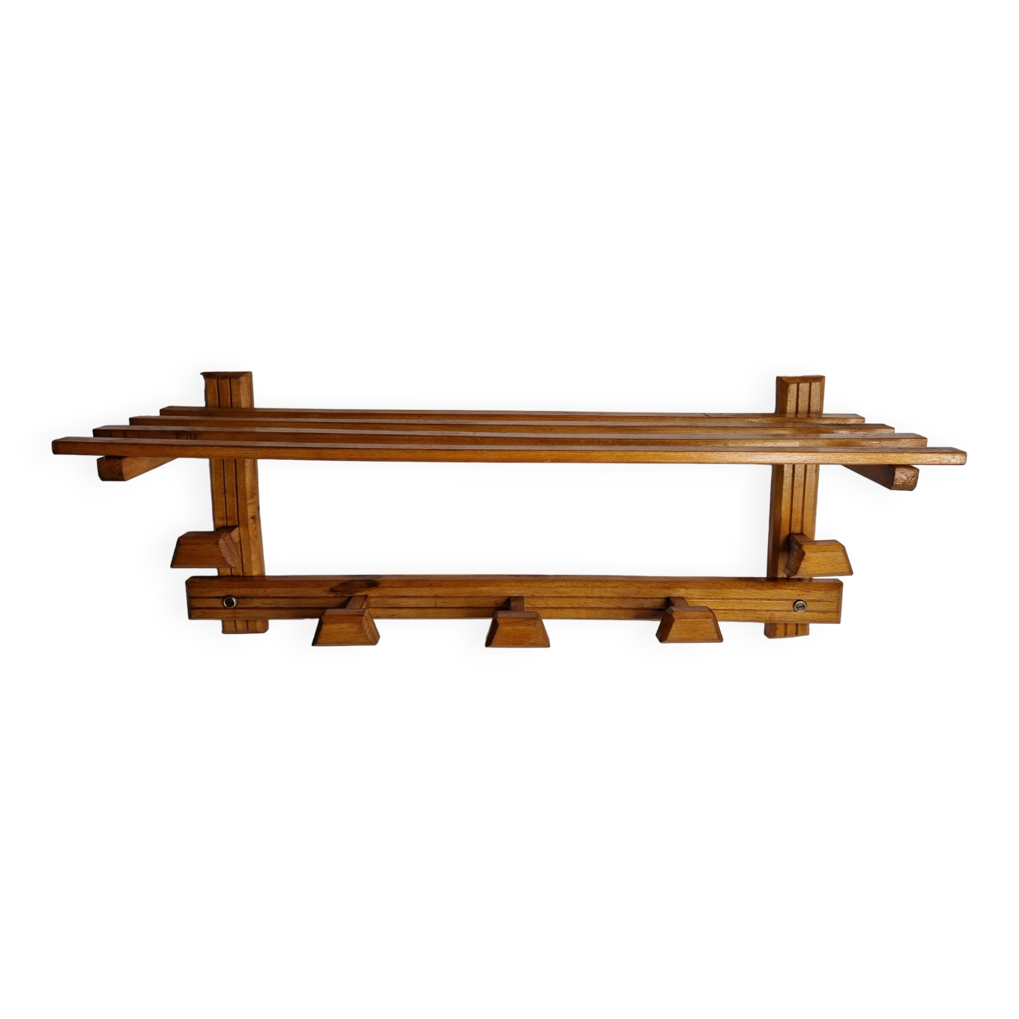 Wooden coat rack, 5 hooks, 74 cm