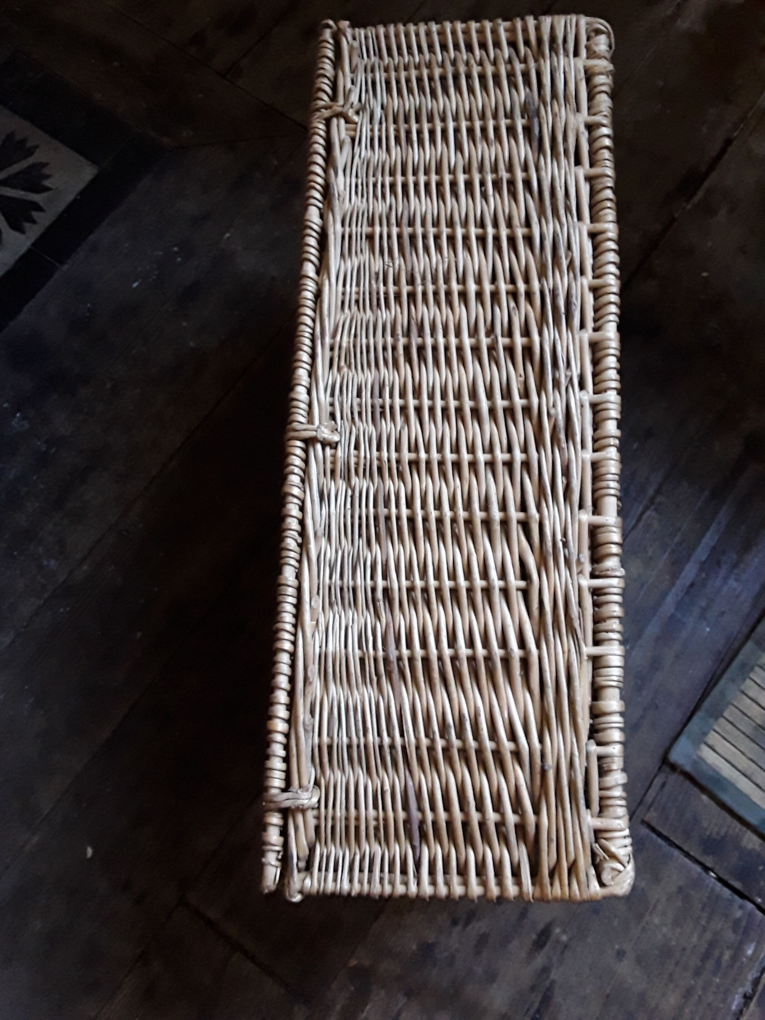 Panier de pêcheur en rotin vintage