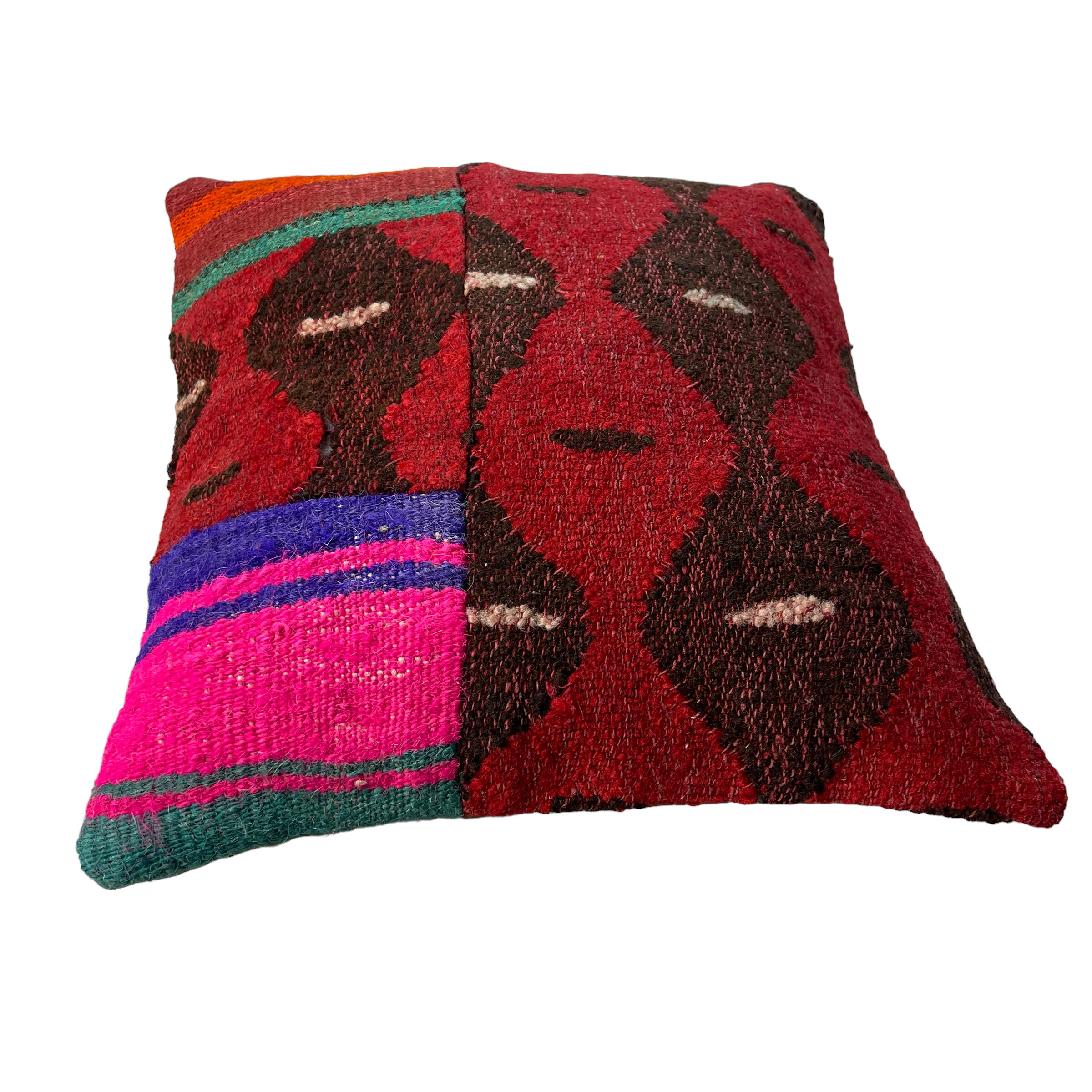 Vintage turkish kilim cushion cover 40 x 40 cm