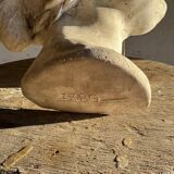 Beige plaster wall bust by Walter De Buck — figurative expressionist female head, wall-mounted