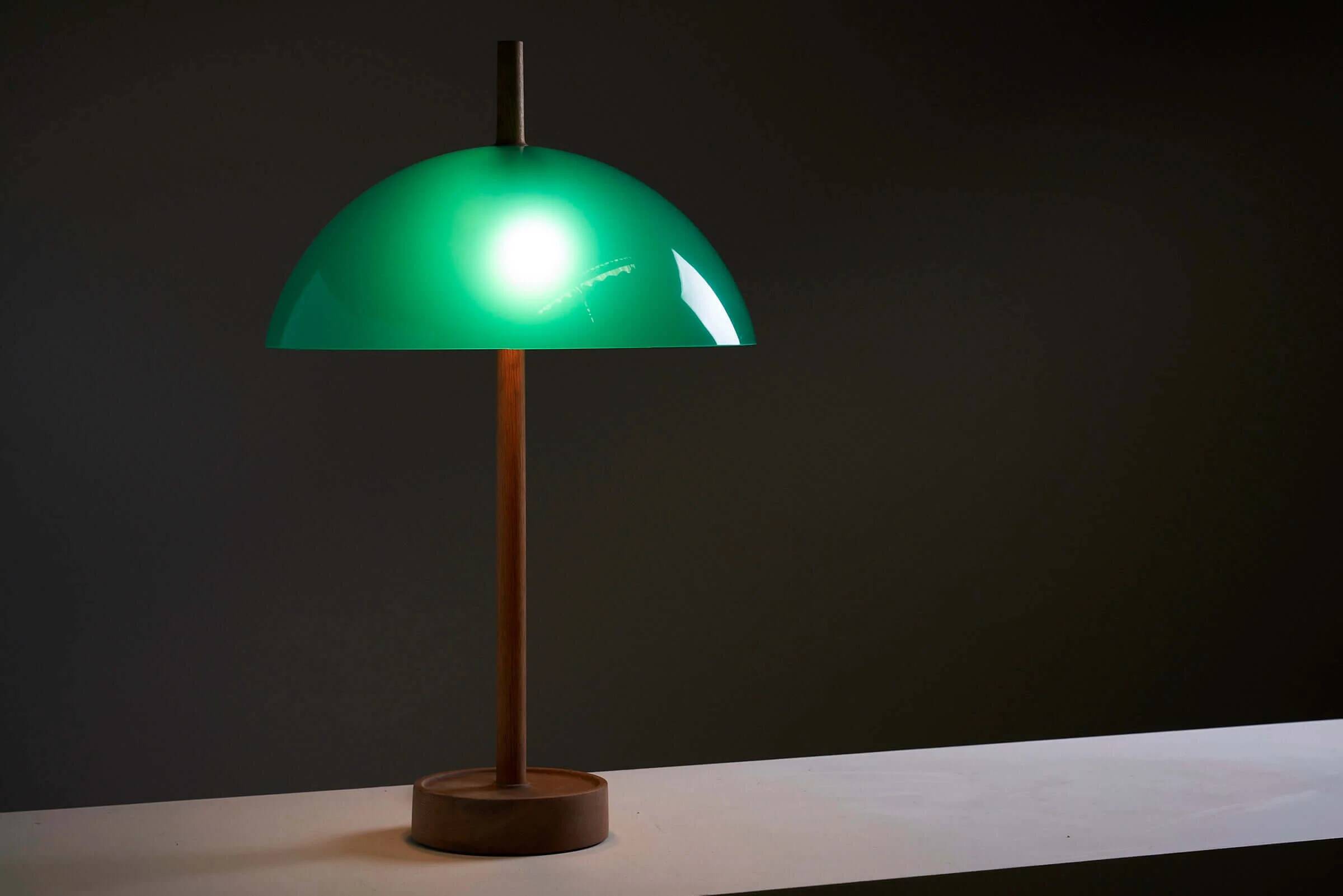 Oak Table Lamp model no. 1103 by Luxus