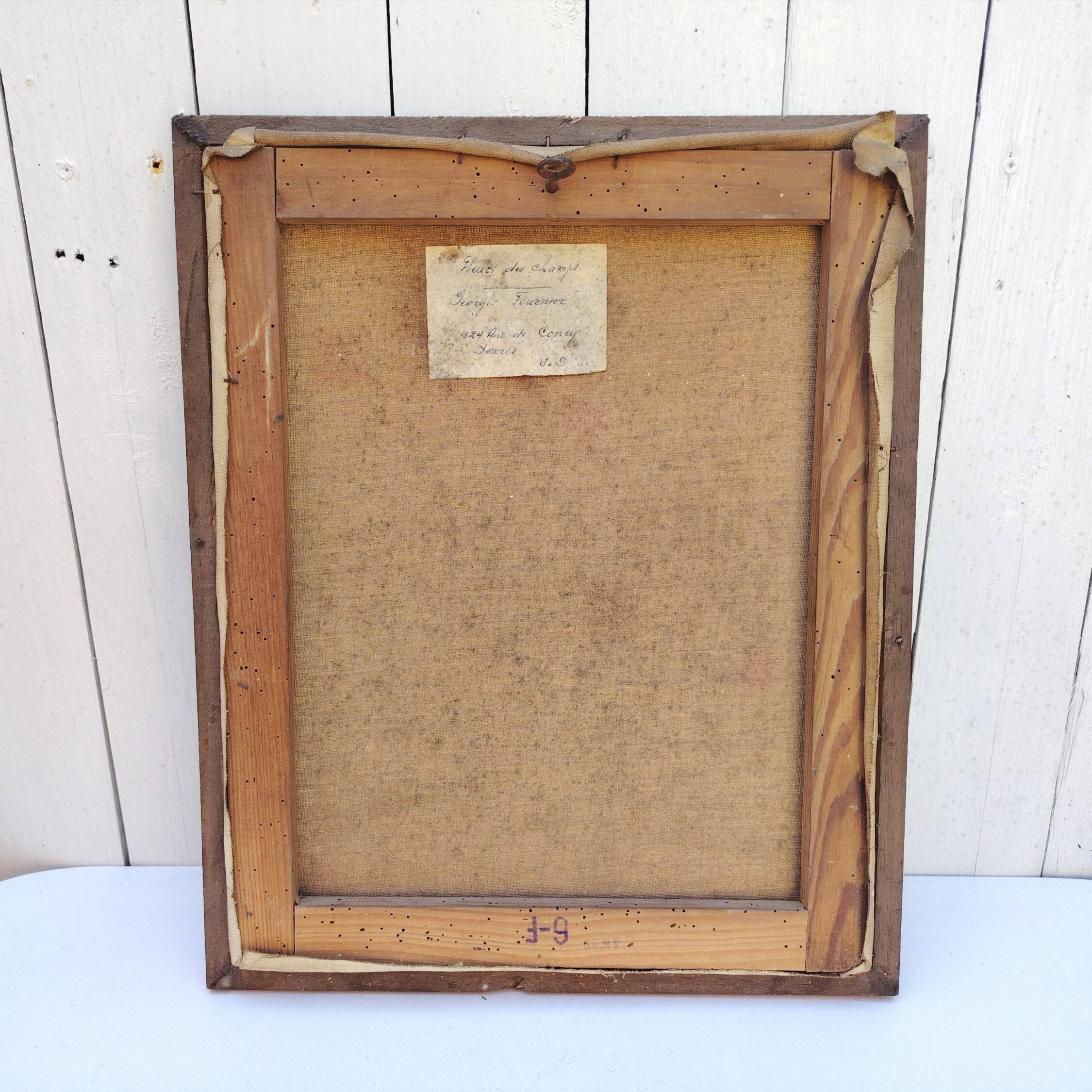 Oil on canvas still life Wild Flowers Géofournier