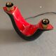 Pair of double fire lamps in red and black ceramic 50s