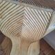 Vintage rattan and wicker table leg, old furniture