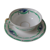 Tasse à café et soucoupe A. Lanternier Limoge