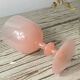 Goblet, stemmed glass in pink opaline, Portieux