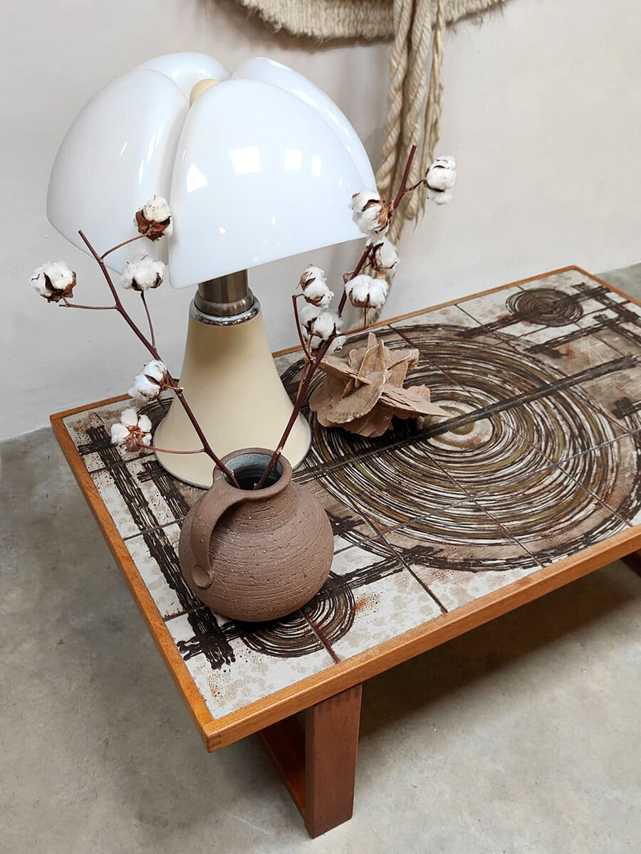 Danish teak ceramic vintage coffee table side table Ox-Art Trioh