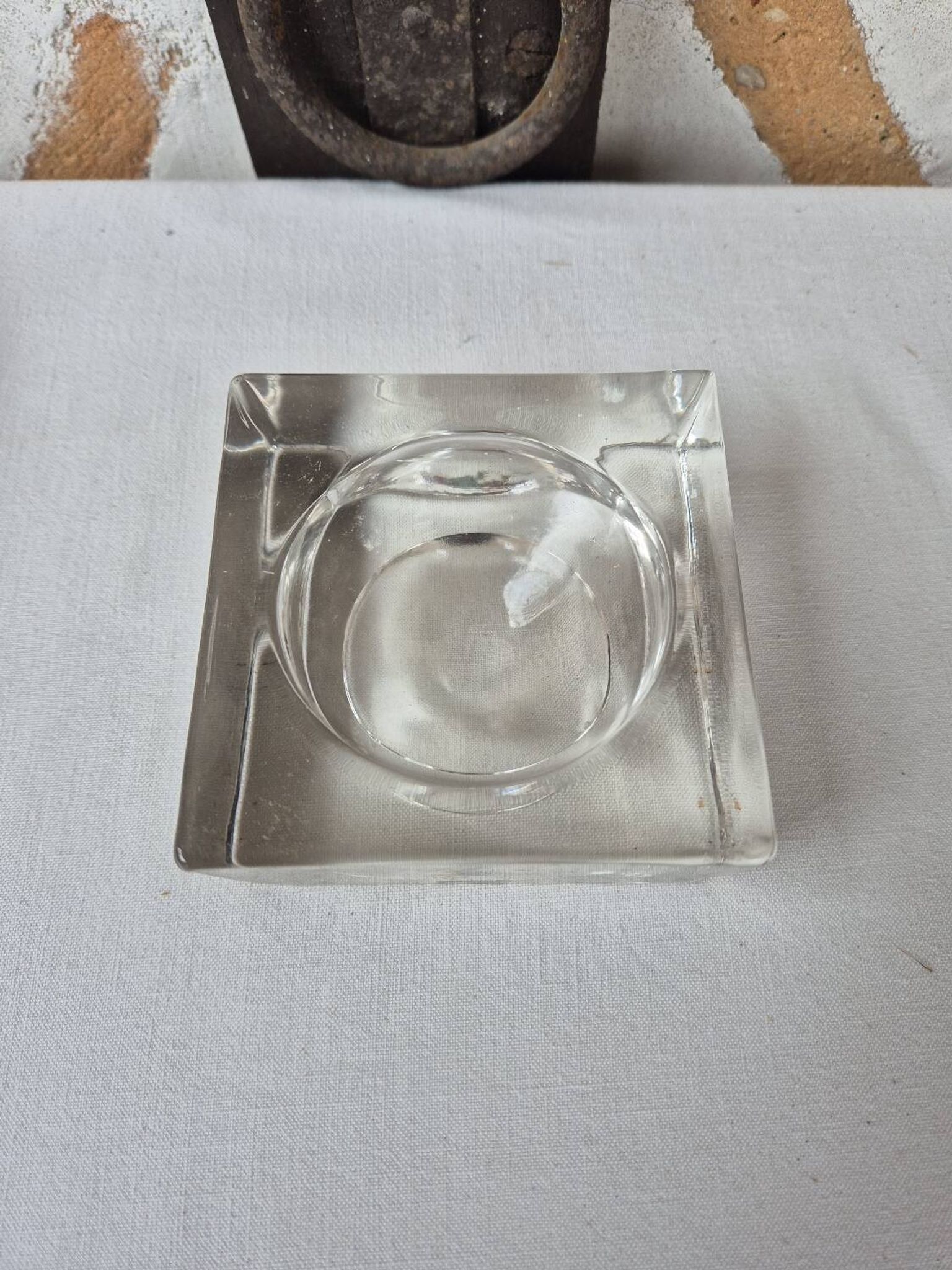 Paire de bougeoirs verre design