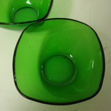 Set of 4 dessert bowls in Vereco green glass.