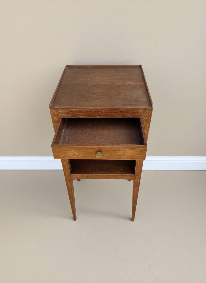 Vintage oak bedside table – circa 1950