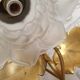 Lampe en laiton doré feuilles et fleur de nénuphar