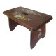 Wooden bench step foot with painted decoration