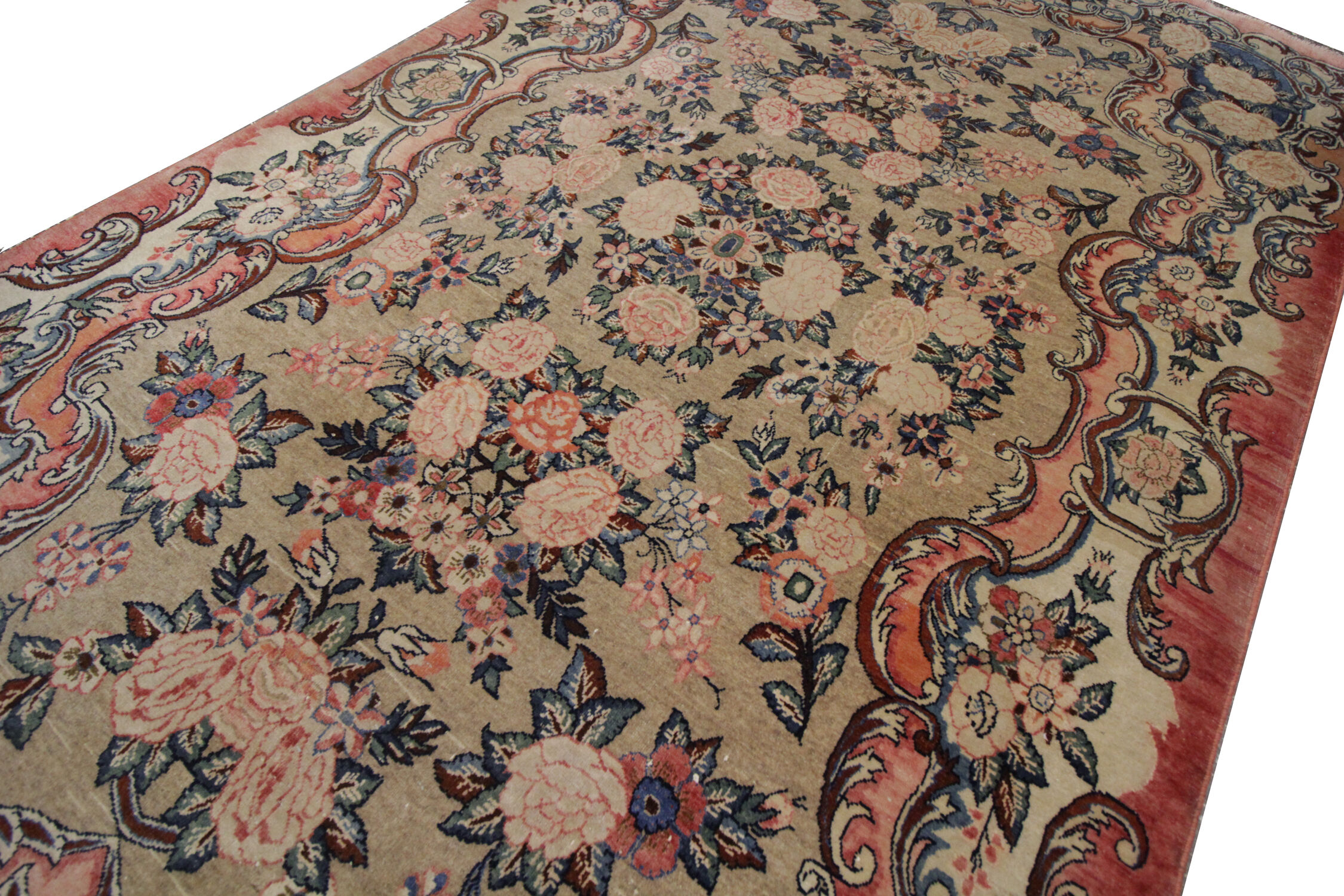 Hand-knotted vintage persian mohajeran area rug 125x215cm