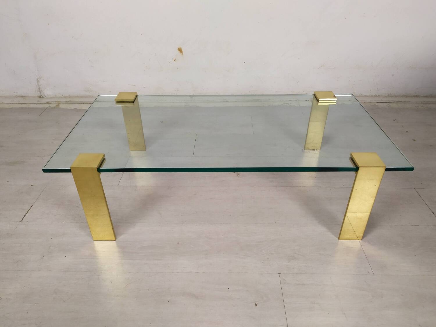 Coffee table glass brass gold