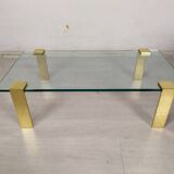 Table basse verre laiton doré