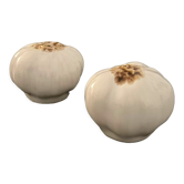 1 salière et 1 poivrier forme ail blanc