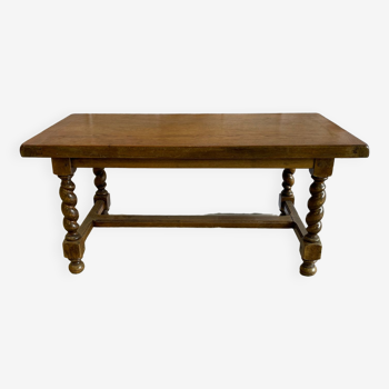 Table basse en bois massif style Louis XIII