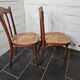 caned oak bistro chairs x 2