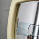 1970s Italian Space Age Cream Plastic Square Wall Mirror
