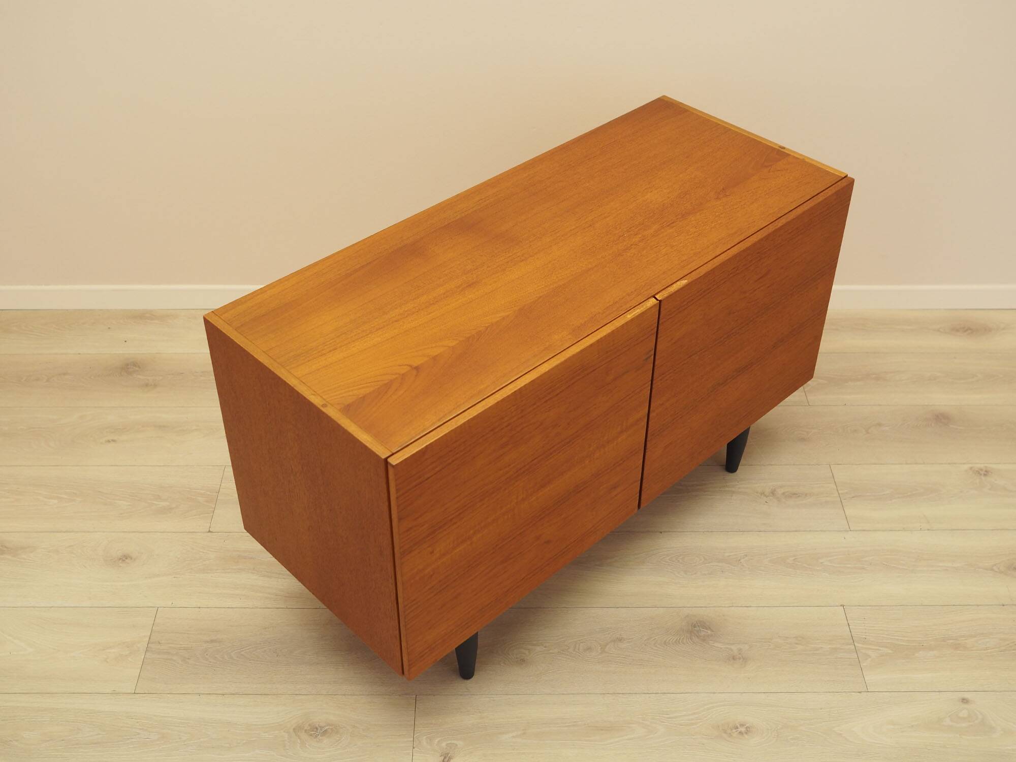 Danish teak cabinet with adjustable shelves, 1960s