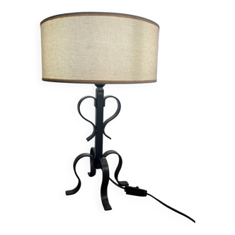 Lampe à poser en fer forgé Brutaliste année 60