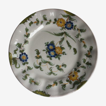 Assiette faience italienne decor floral