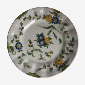 Italian decor floral faience plate